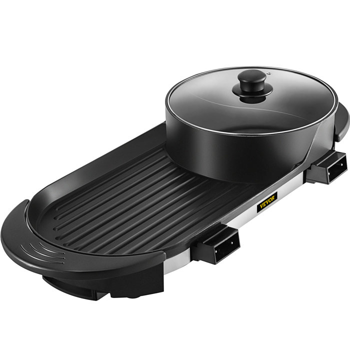 VEVOR 26.4" W x 11" D Portable Indoor/Outdoor Use 2 Burner Countertop Electric Grill & Reviews